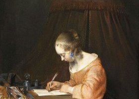 إمرأة تكتب رسالة